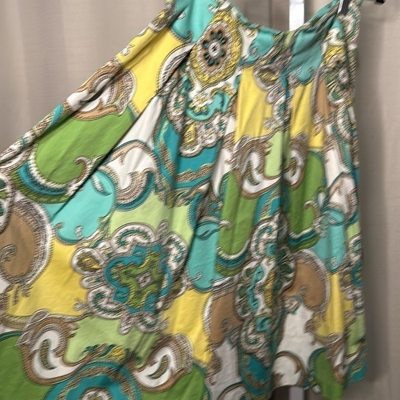 Sunny Leigh Multicolor Paisley Print Pleated Skirt Size 8 Mod Retro‎ - Picture 3 of 5